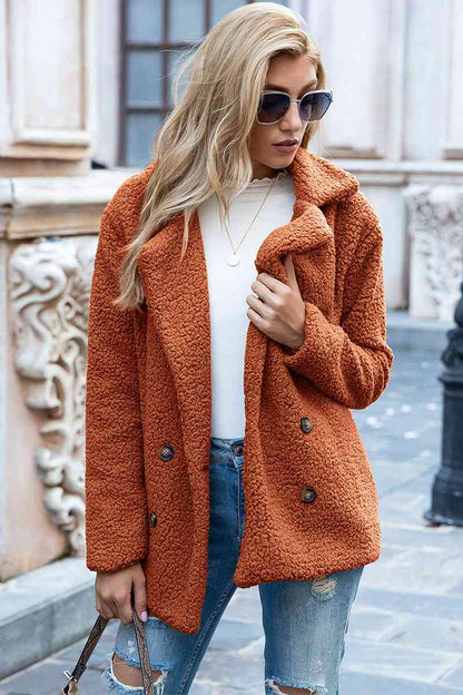 Funki Findz | Jackets | Women's Full Lapel Collar Sherpa Coat