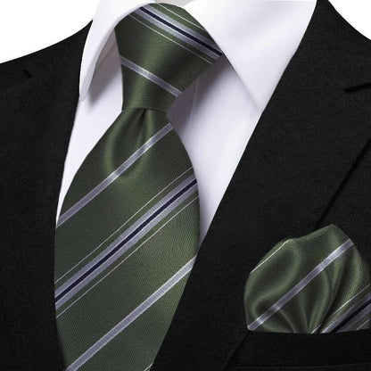 Funki Findz | Neckties | Men's Classic Striped Jacquard Tie Set