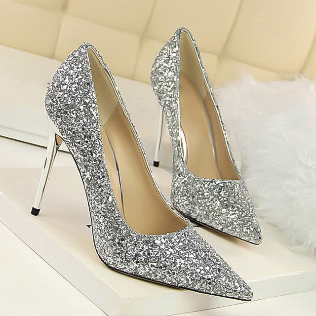 Funki Findz | Shoes | Women's High Heel Glitter Prom Pumps