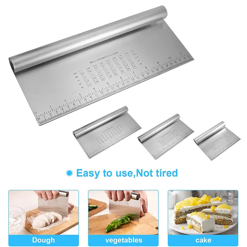 Funki Findz | Cooking Scrapers | Stainless Steel Dough Cutter