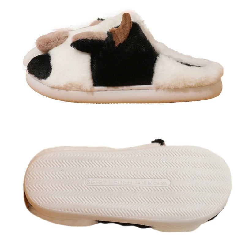 Funki Findz | Shoes | Women's Cute Plush Warm Cow Slippers