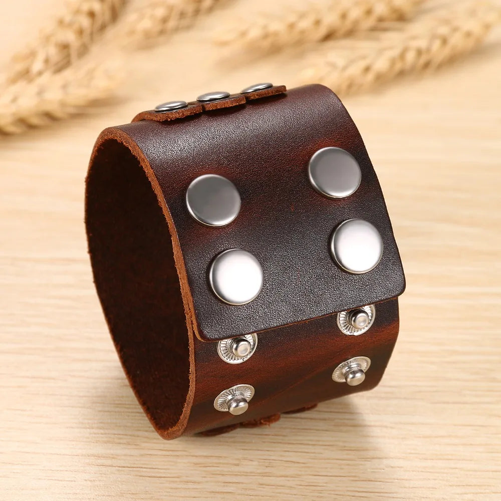 Funki Findz | Bracelets | Unisex Leather Studded Wristband