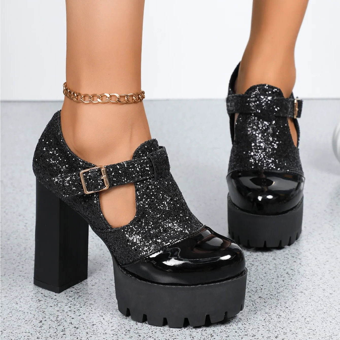 Funki Findz | Shoes | Women's High Block Heeled Mary Janes