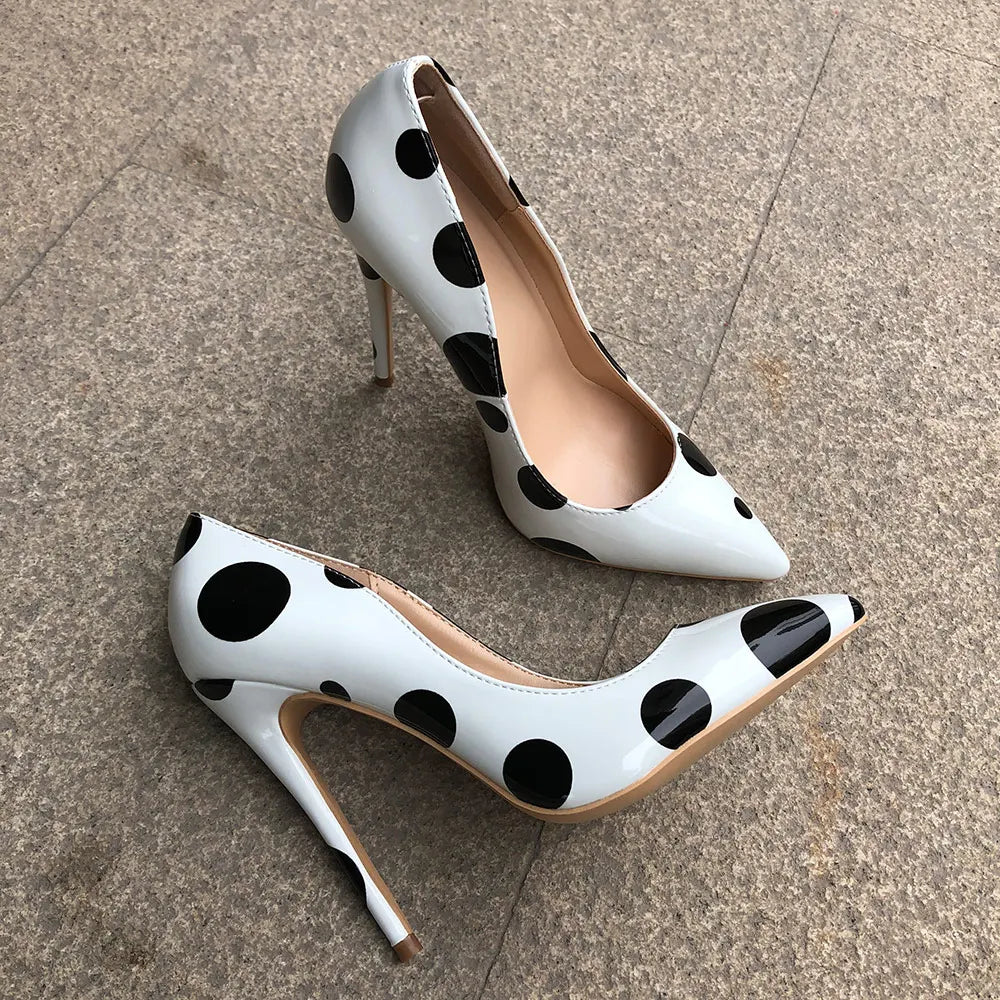Funki Findz | Shoes | Women's White Black Polka Dot Heels