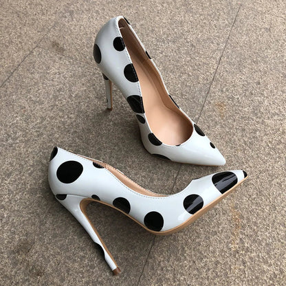Funki Findz | Shoes | Women's White Black Polka Dot Heels