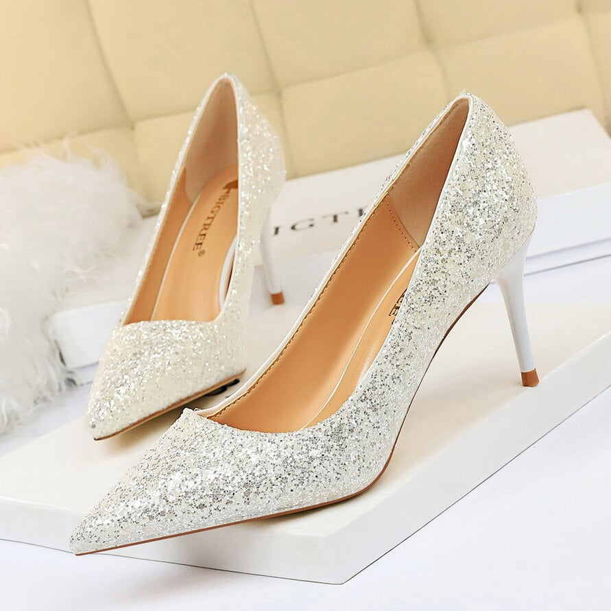 Funki Findz | Shoes | Women's High Heel Glitter Prom Pumps