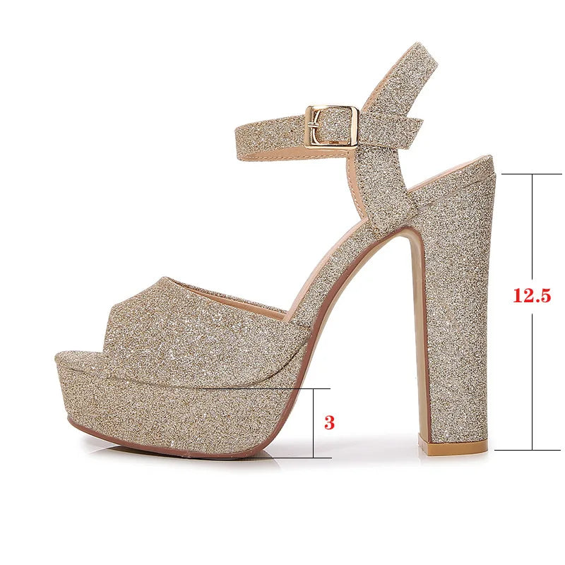 Funki Findz | Shoes | Women's Block Heel Sequin Party Sandal