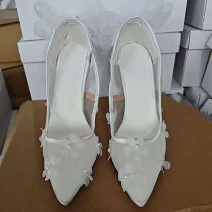 Funki Findz | Shoes | Women's Bow Knot Mesh Bridal Stilettos