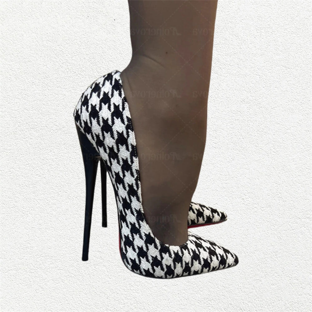 Funki Findz | Shoes | Women's Custom Houndstooth Super High Heels