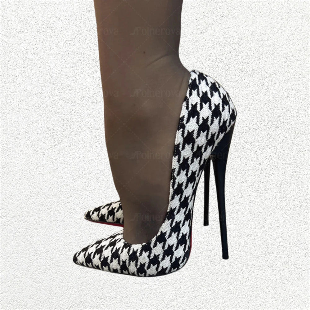 Funki Findz | Shoes | Women's Custom Houndstooth Super High Heels