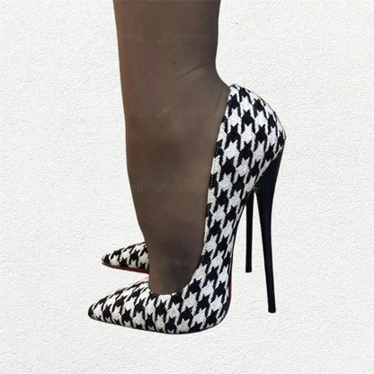 Funki Findz | Shoes | Women's Custom Houndstooth Super High Heels