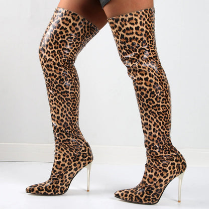 Funki Findz | Boots | Women's Faux Leather Leopard Print Boots