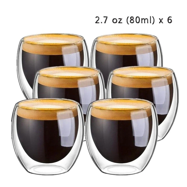 Funki Findz | Cups | Glass Double Wall Expresso Coffee Cup Set
