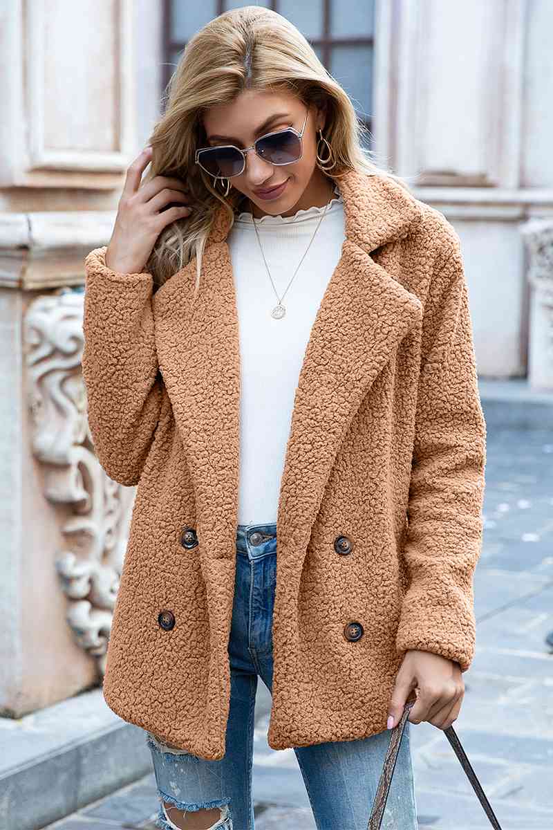 Funki Findz | Jackets | Women's Full Lapel Collar Sherpa Coat