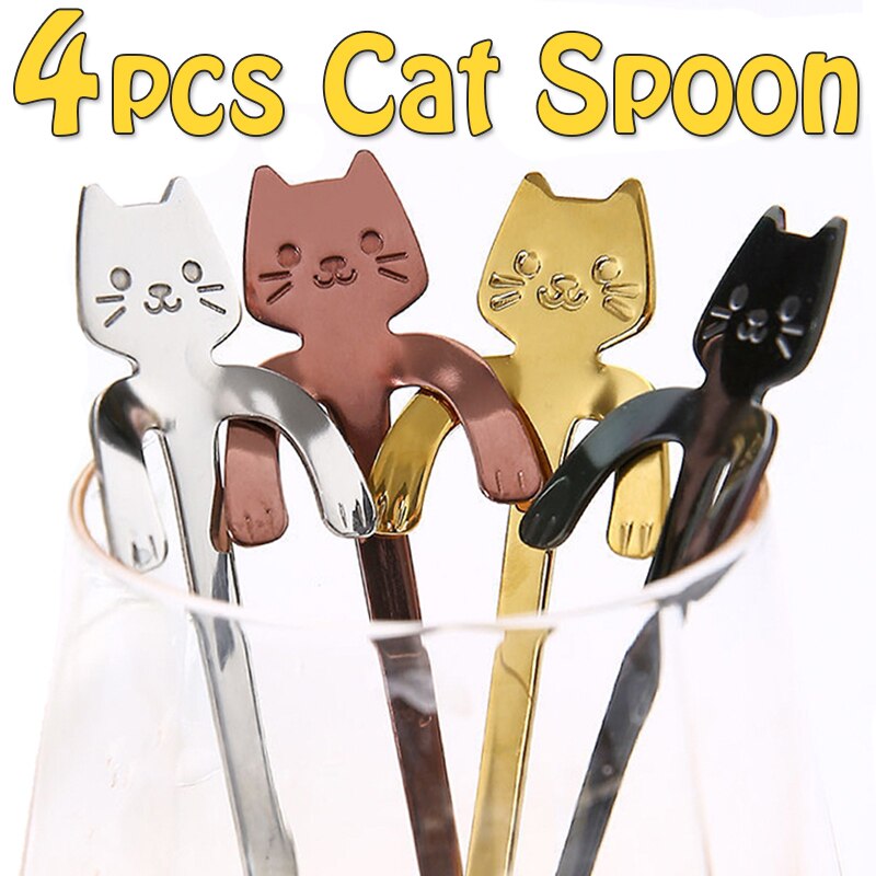 Funki Findz | Spoons | Cat Coffee Spoons | 1 Pcs and 4 Pcs Sets