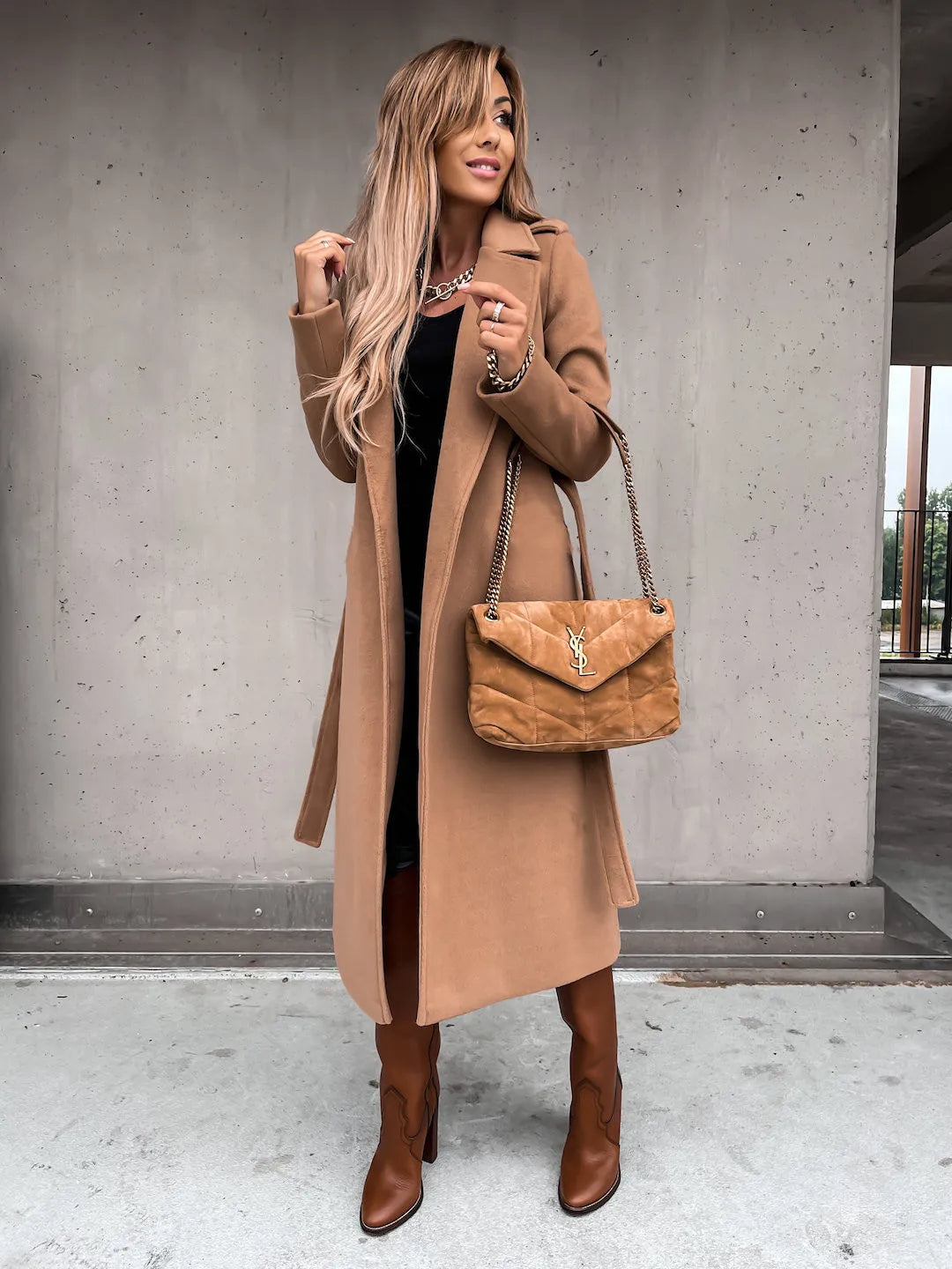 Funki Findz | Jackets | Women's Elegant Long Tie Belt Overcoats