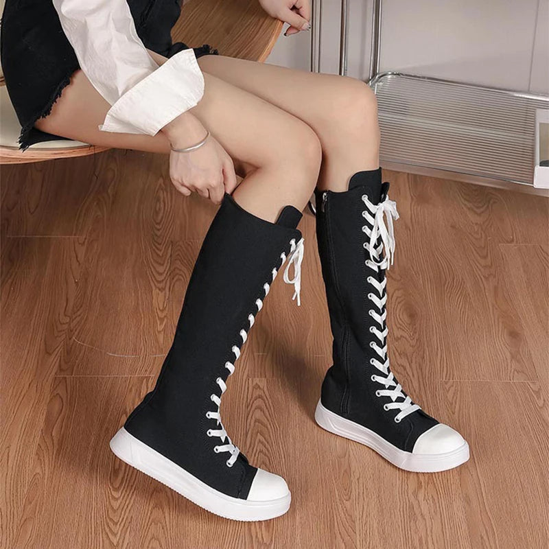 Funki Findz | Boots | Women's Streetwear Lace Up Canvas Boots