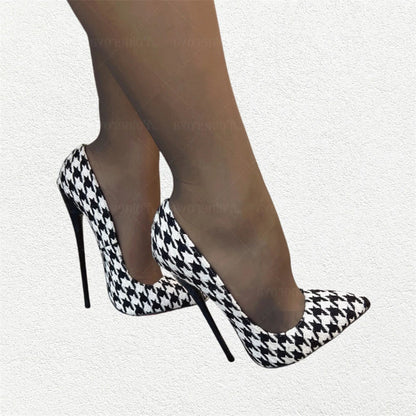 Funki Findz | Shoes | Women's Custom Houndstooth Super High Heels