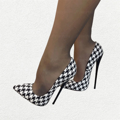 Funki Findz | Shoes | Women's Custom Houndstooth Super High Heels