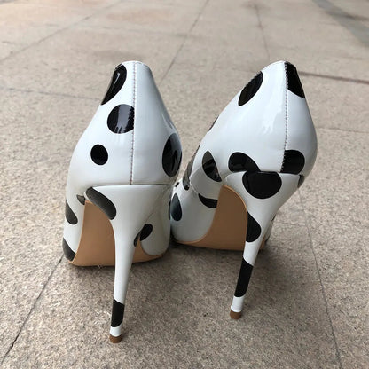 Funki Findz | Shoes | Women's White Black Polka Dot Heels