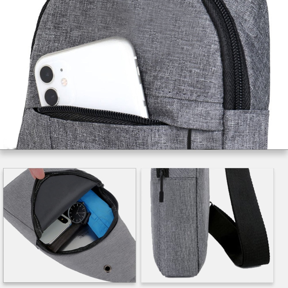 Funki Findz | Bags | Canvas Multi Pocket Crossbody Chest Bag