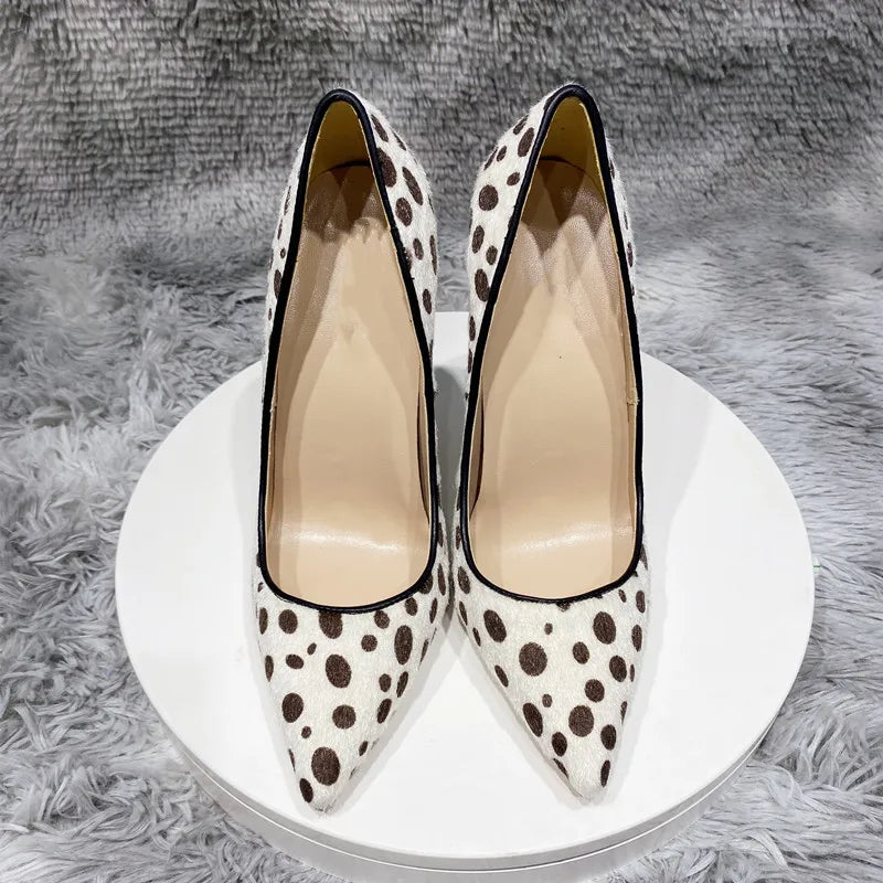 Funki Findz | Shoes | Women's White Black Spotted Heels