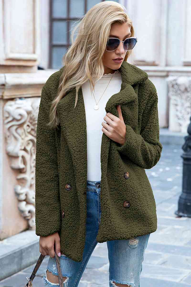 Funki Findz | Jackets | Women's Full Lapel Collar Sherpa Coat