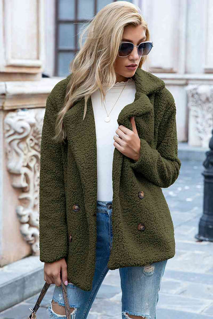 Funki Findz | Jackets | Women's Full Lapel Collar Sherpa Coat