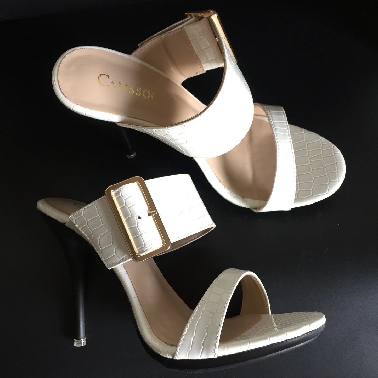 Funki Findz | Shoes | Women's Big Buckle High Heel Slides