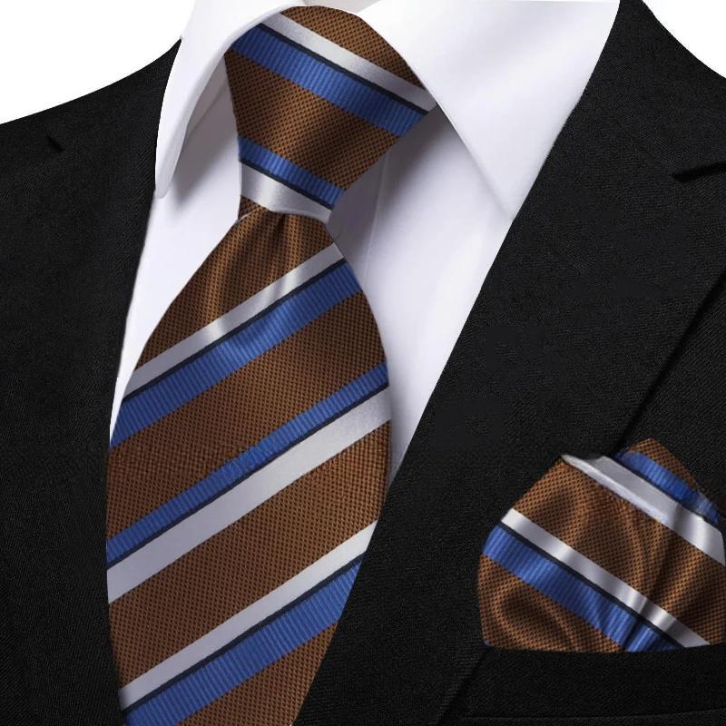Funki Findz | Neckties | Men's Classic Striped Jacquard Tie Set