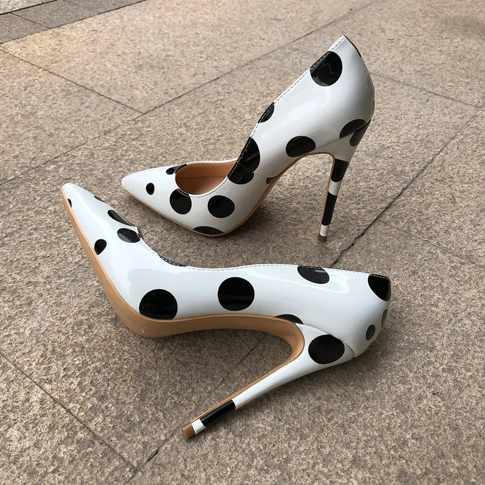 Funki Findz | Shoes | Women's White Black Polka Dot Heels