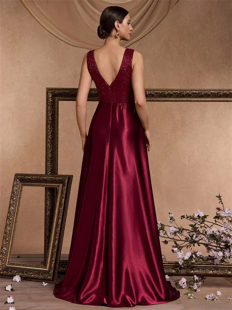 Funki Findz | Dresses | Women's Elegant Satin Sequin Dresses