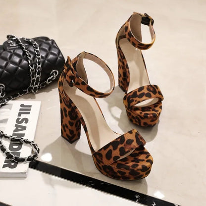 Funki Findz | Shoes | Women's High Leopard Print Platform Sandals