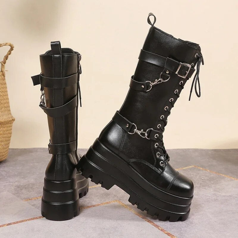Funki Findz | Boots | Women's Gothic Punk Retro Biker Boots