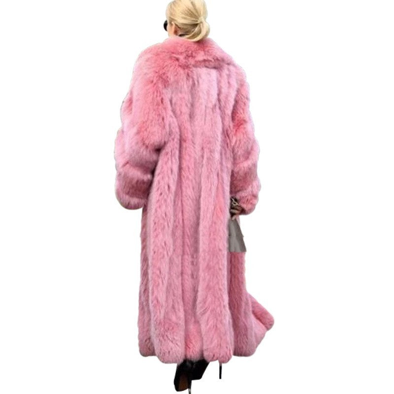 Funki Findz | Jackets | Women's Pink Faux Fur Mid-length Coat