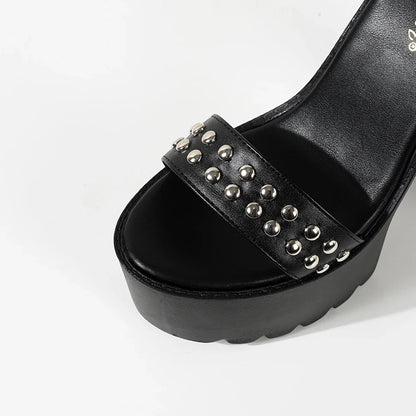 Funki Findz | Shoes | Women's Goth Rivet Dress Platform Sandal