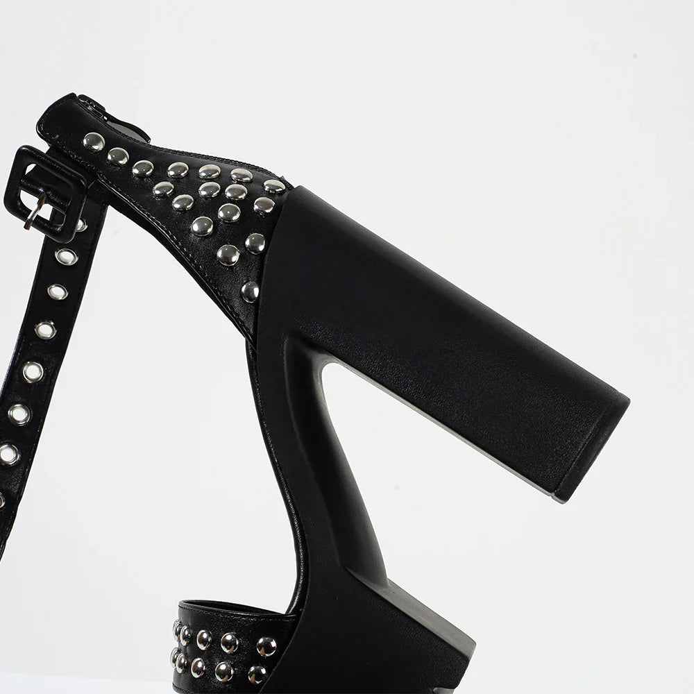 Funki Findz | Shoes | Women's Goth Rivet Dress Platform Sandal