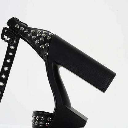 Funki Findz | Shoes | Women's Goth Rivet Dress Platform Sandal