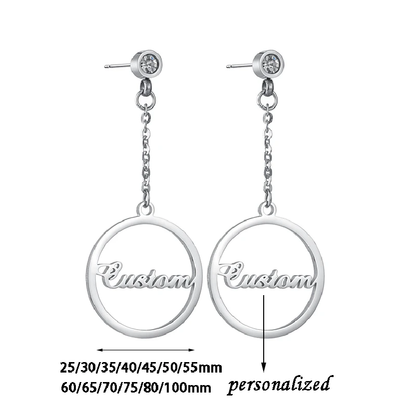 Funki Findz | Earrings | Custom Name Phrase Initial Drop Earring
