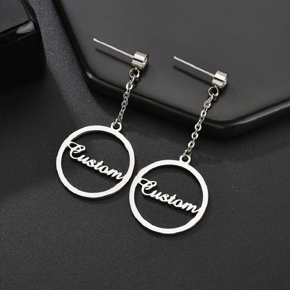 Funki Findz | Earrings | Custom Name Phrase Initial Drop Earring