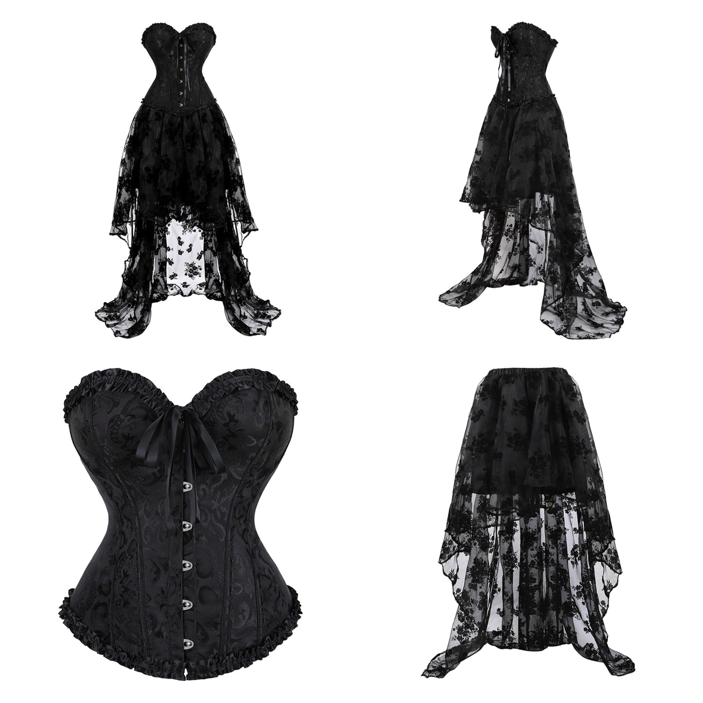 Funki Findz | Dresses | Women's Black Victorian Corset Dress