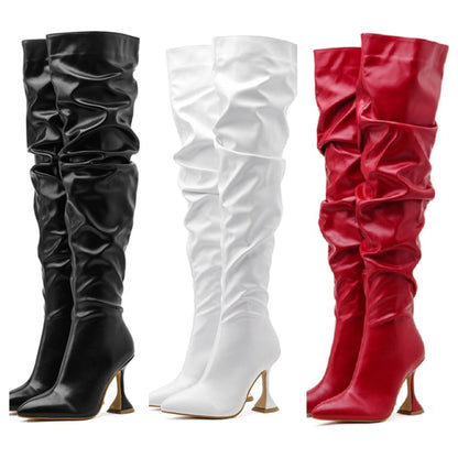 Funki Findz | Boots | Women's Over The Knee  Faux Leather Boot