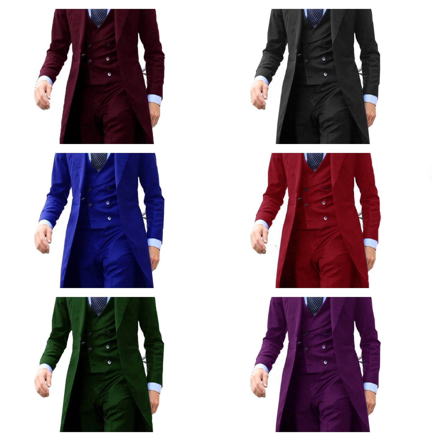 Funki Findz | Suits | Men's Slim Fit 3 Pcs Formal Suit Tails Jacket