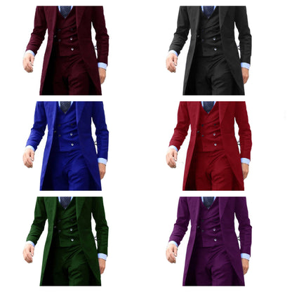 Funki Findz | Suits | Men's Slim Fit 3 Pcs Formal Suit Tails Jacket
