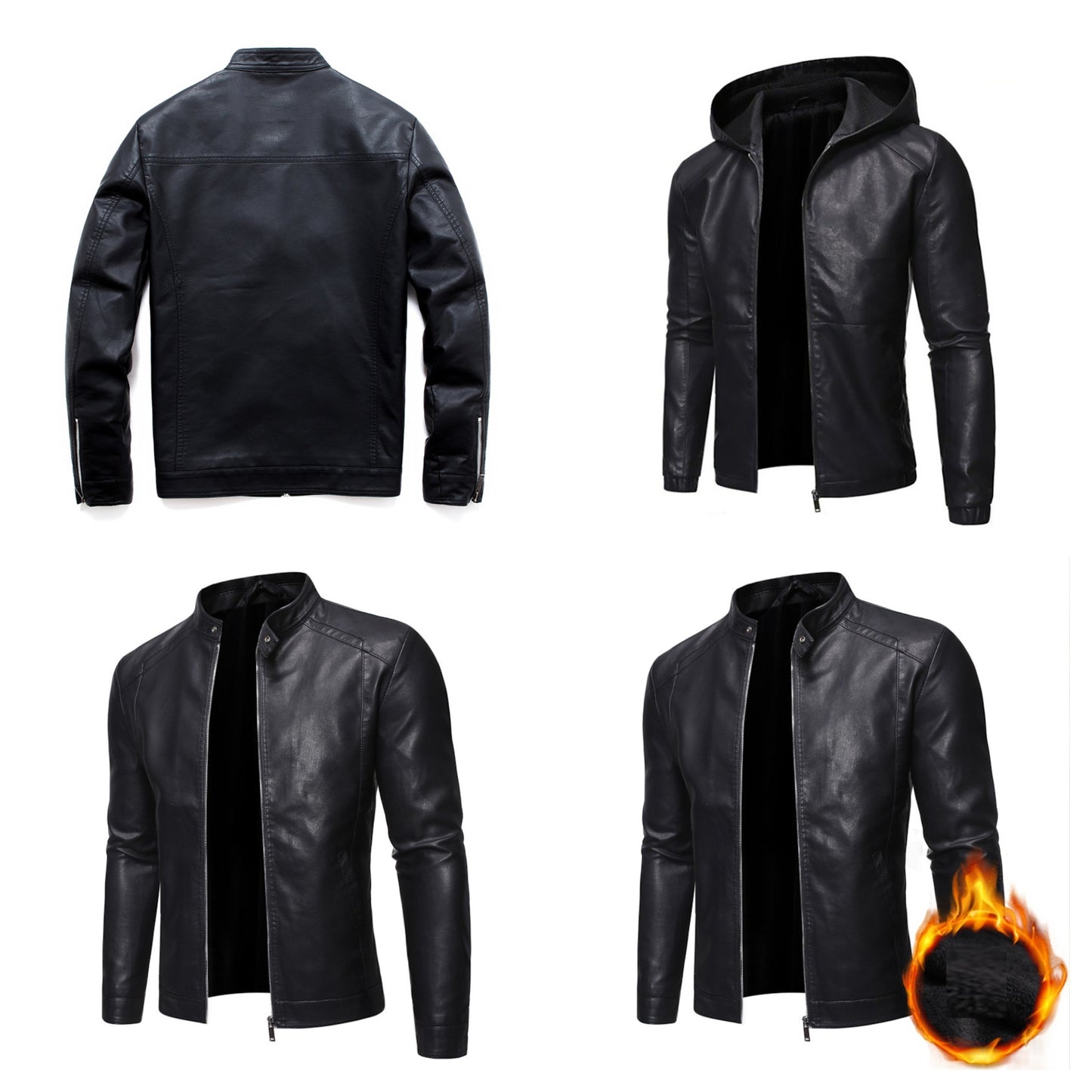 Funki Findz | Jackets | Men's Faux Leather Hooded Jacket