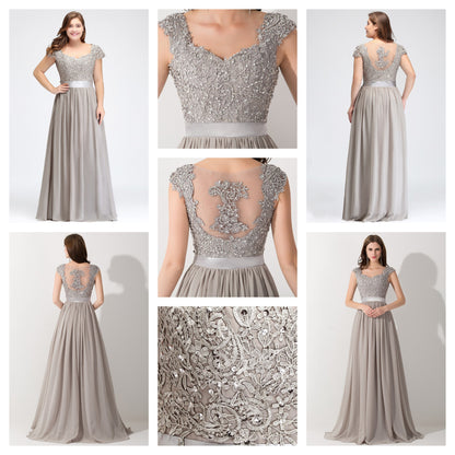 Funki Findz | Dresses | Women's Long Chiffon Satin Lace Dress
