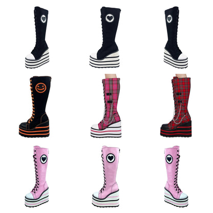 Funki Findz | Boots | Women's Canvas Platform Wedge Sneakers