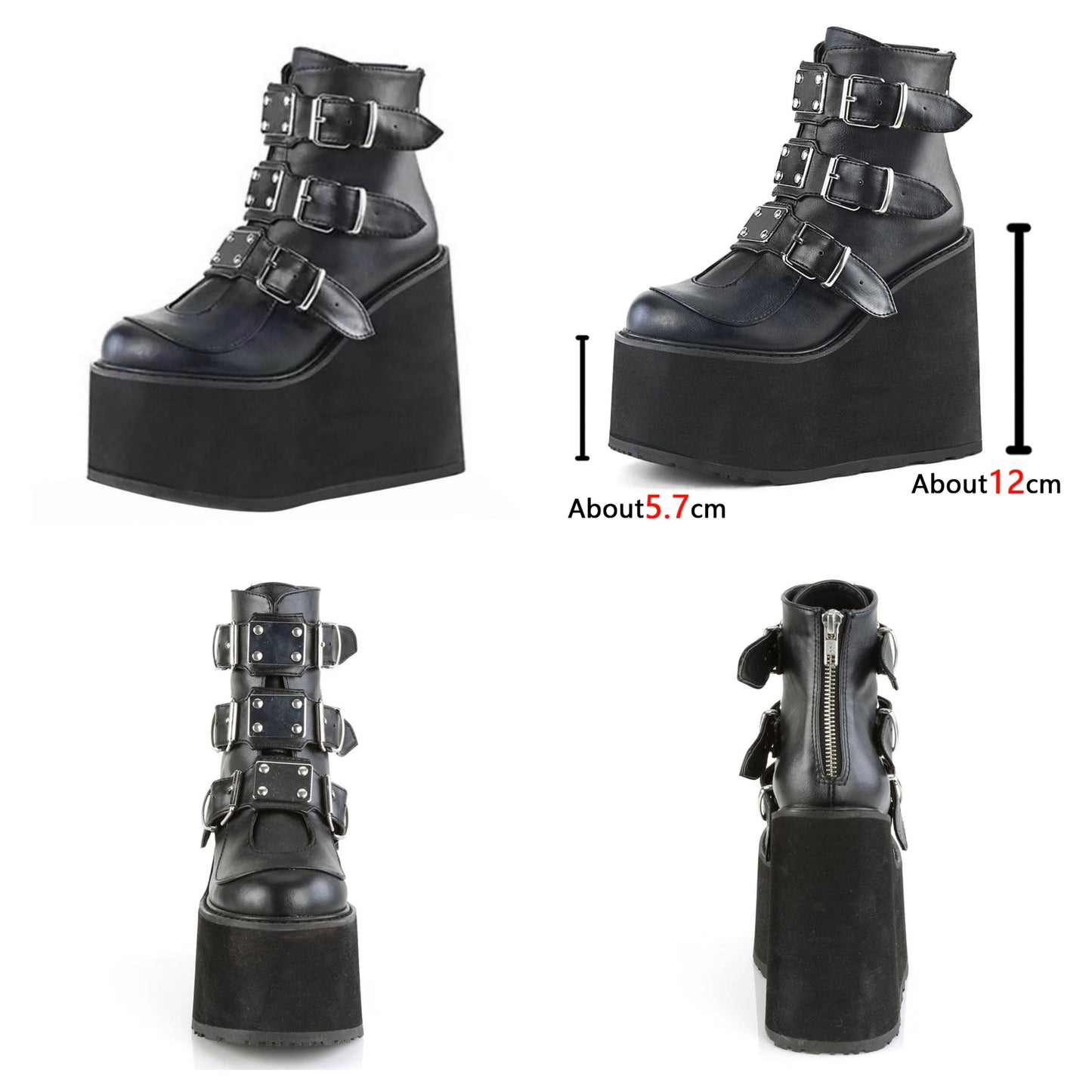 Funki Findz | Boots | Women's Buckle Strap Wedge Ankle Boots