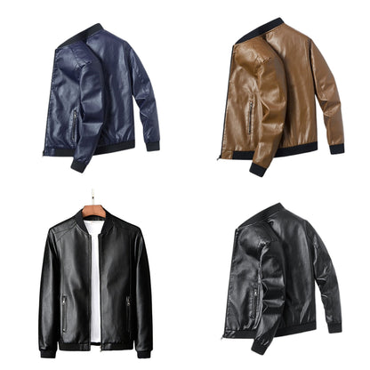 Funki Findz | Jackets | Men's Faux Leather Thin Bomber Jacket