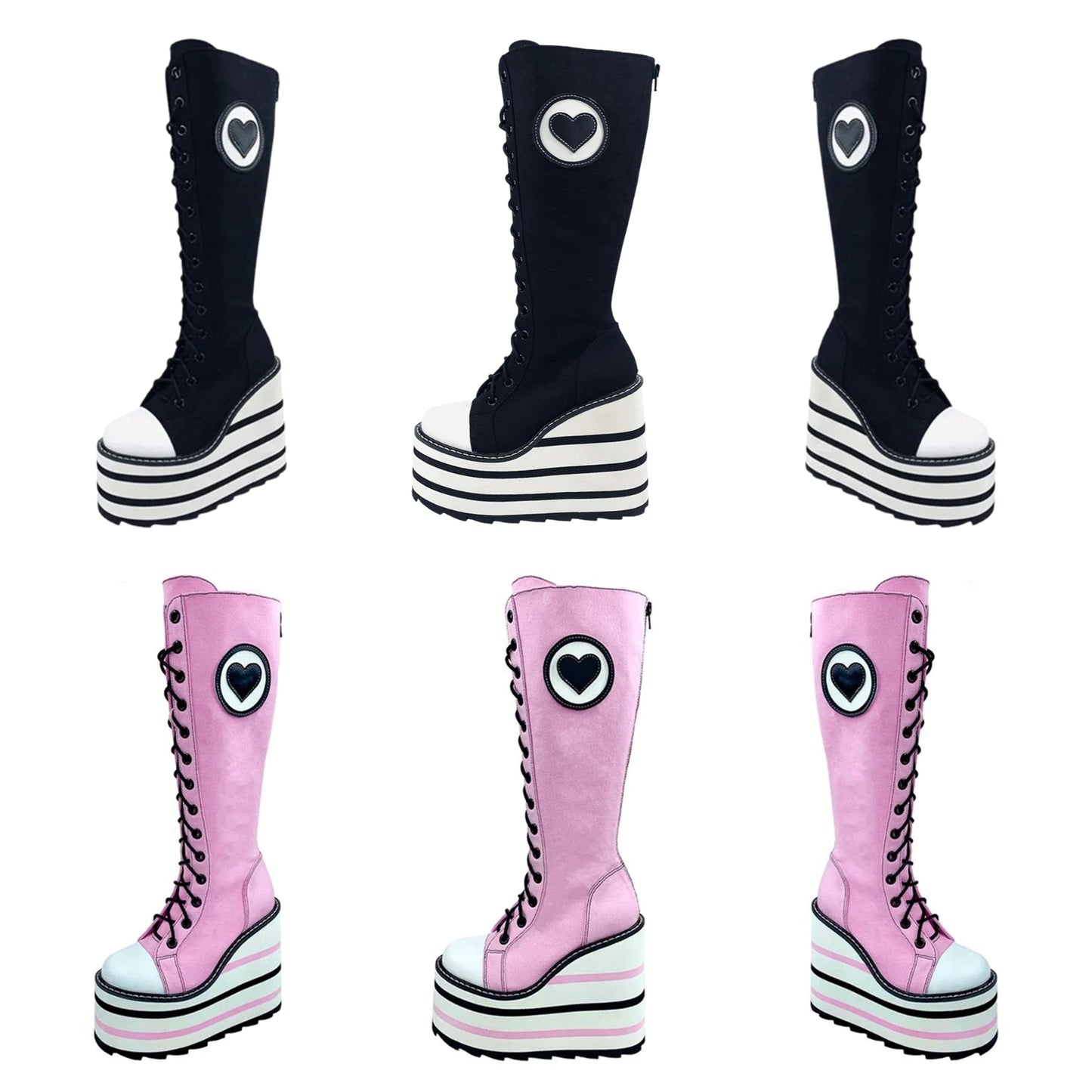 Funki Findz | Boots | Women's Canvas Platform Wedge Sneakers